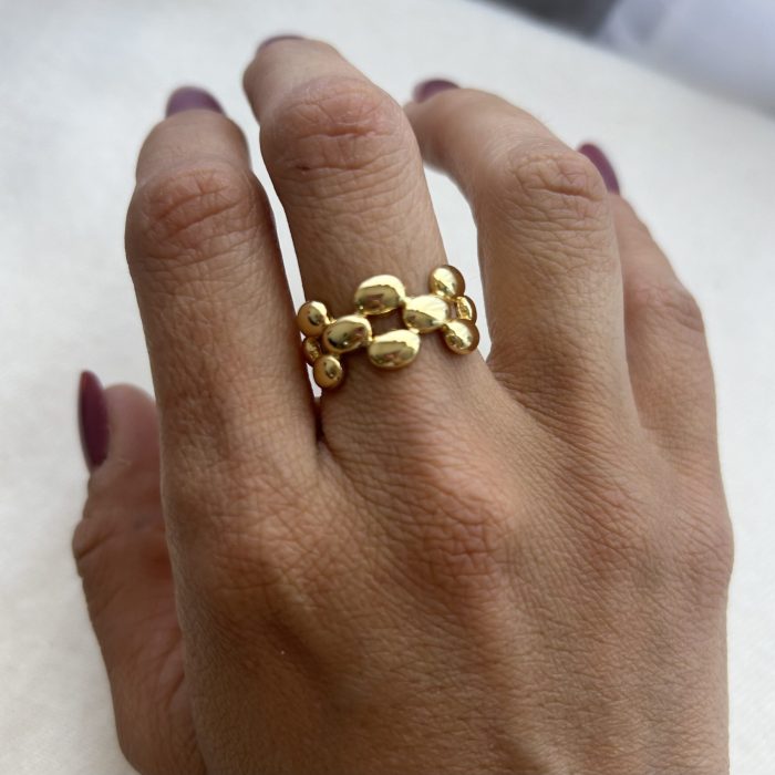 Anillo éntrelazado acero ajustable