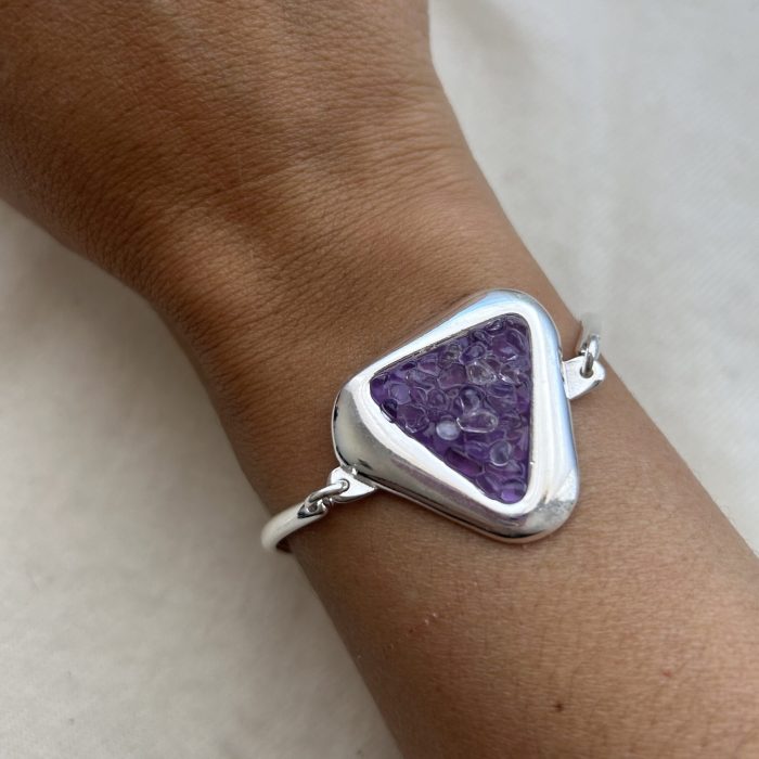 Pulsera tipo esclava piedra amatista